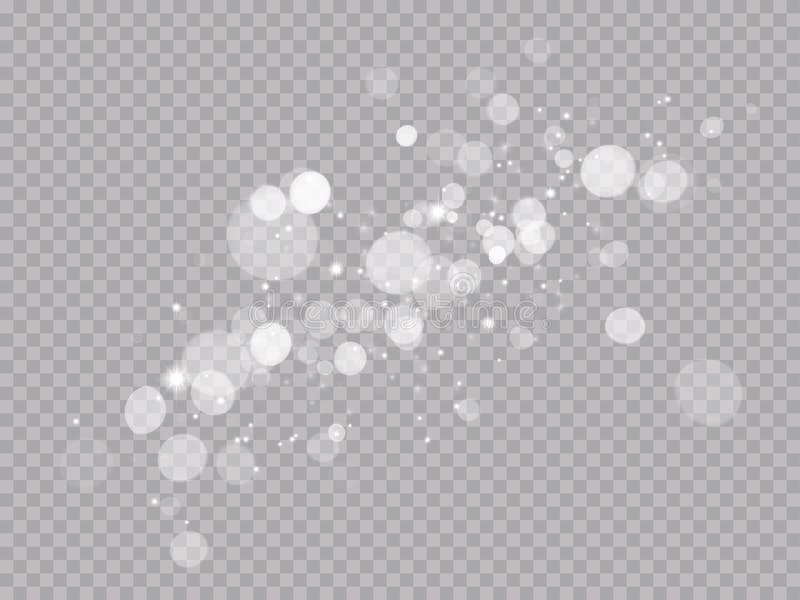 Efectul de neclaritate a luminilor abstracte asupra fundalului alb transparent. raze luminoase luminoase cu lumină spot cu lentile vector illustration