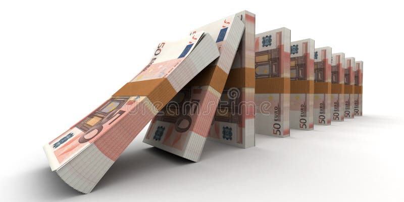 Efeito de dominó financeiro ilustração royalty free Efeito de dominó financeiro ilustração royalty free