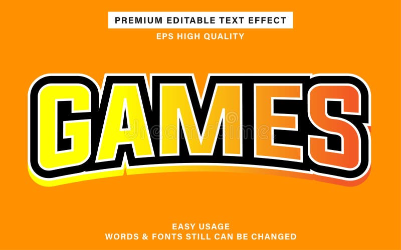 Efeito de texto editável para jogos ilustração do vetor