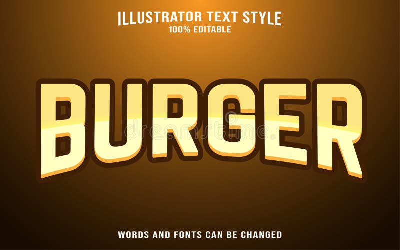Efeito de texto editável Burger ilustração do vetor