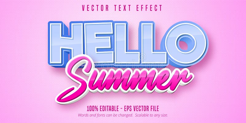 Efeito de texto editável de verão de saudação