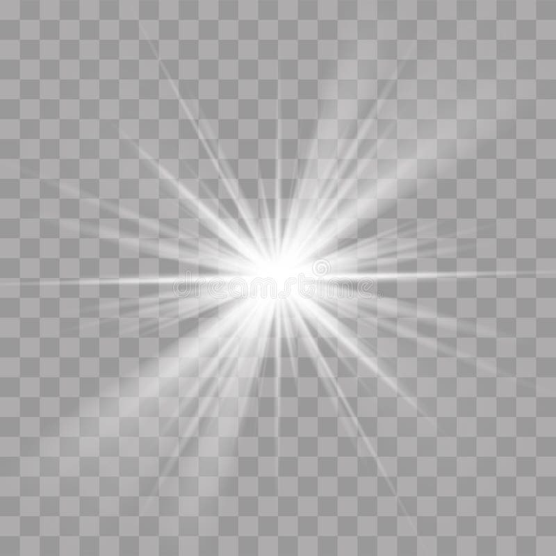 Light rays sun or star shine flash radiance effect. Vector bright explosion glow on transparent background. Light rays sun or star shine flash radiance effect. Vector bright explosion glow on transparent background