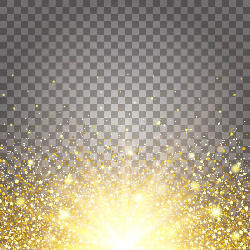 Luxury background of gold glitters. Gold dust sparkle. Gold texture for  your design. Small golden confetti. The golden glow. Vector illustration  Stock Vector