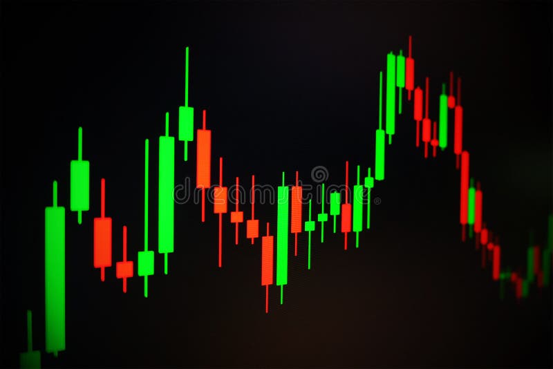 Effectenbeurs groene en rode grafiek met zwarte achtergrond, Forex markt, handel stock foto Effectenbeurs groene en rode grafiek met zwarte achtergrond, Forex markt, handel stock foto