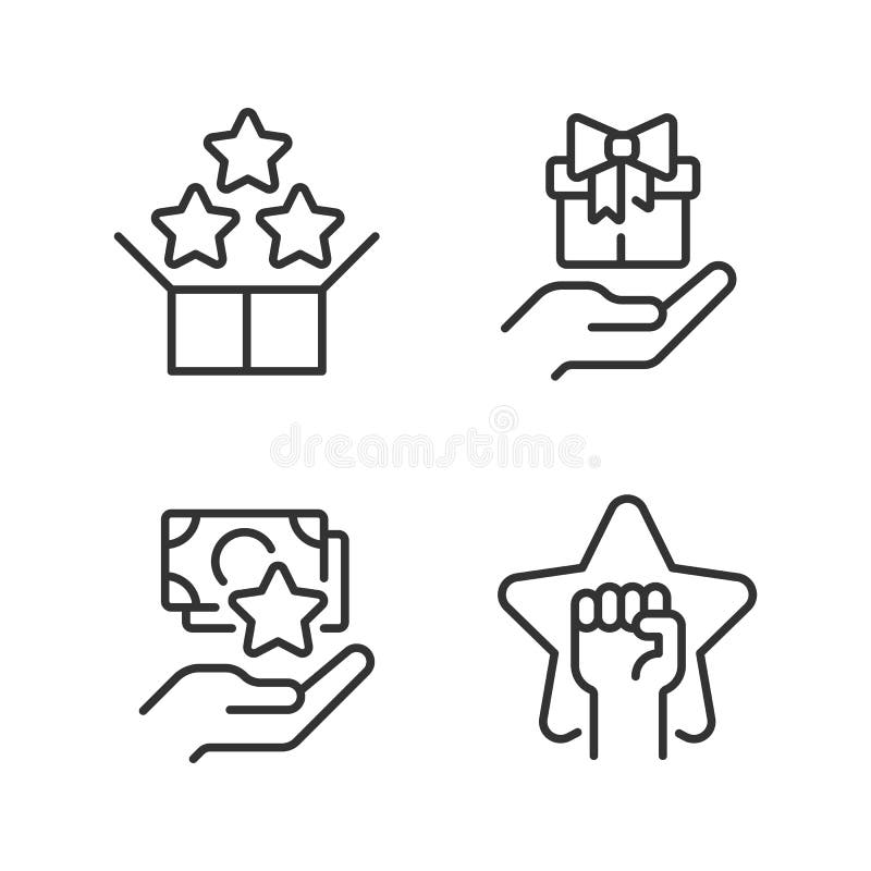 Effective sales strategy pixel perfect linear icons set stock illustration