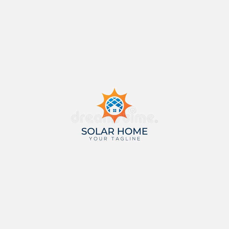 Effective solar home logo design vector illustration