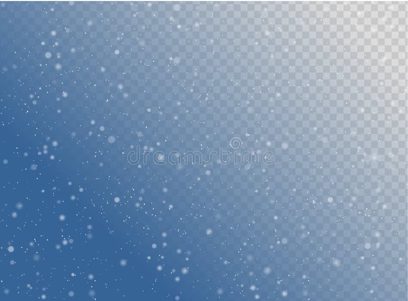 Effetto bianco delle precipitazioni nevose di vettore senza cuciture su fondo orizzontale trasparente blu Inverno di Natale o del