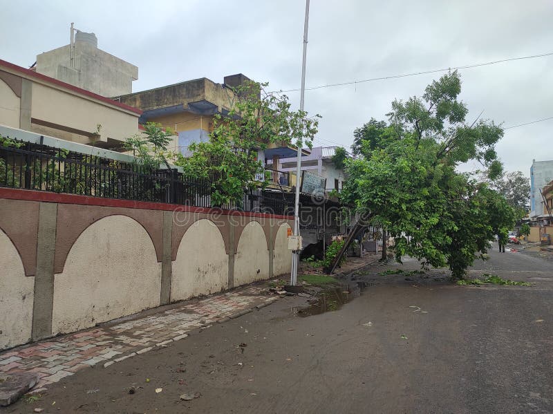 Effetto ciclone tauktae ad ahmedabad. immagine del materiale di moltiplicazione. immagini stock