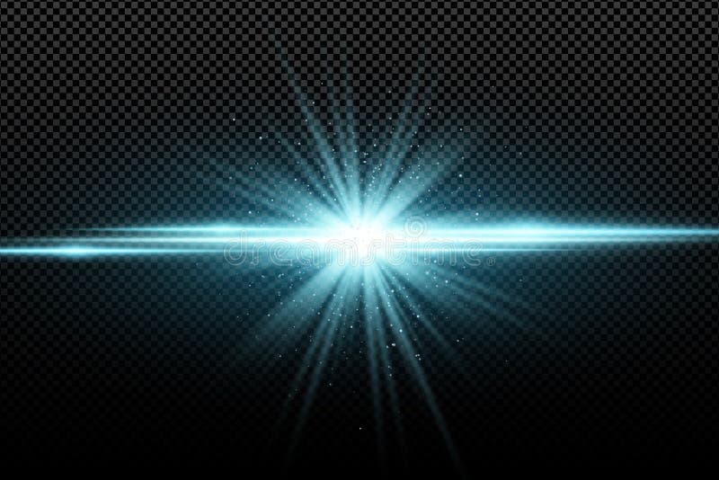 Effetto della luce alla moda astratto su un fondo trasparente Stella d'ardore luminosa Chiarori luminosi Raggi blu Esplosione Ill illustrazione di stock Effetto della luce alla moda astratto su un fondo trasparente Stella d'ardore luminosa Chiarori luminosi Raggi blu Esplosione Ill illustrazione di stock