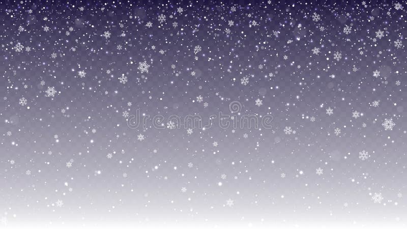 Effetto di nevicata invernale; cadono fiocchi di neve e particelle di neve. copertura della scena di una tempesta di neve per il n