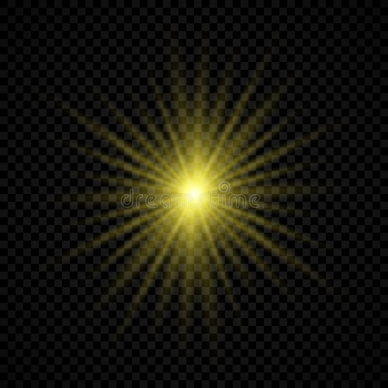 Effetto luminoso delle lenti Luci gialle luminose con effetti di scoppio con scintille