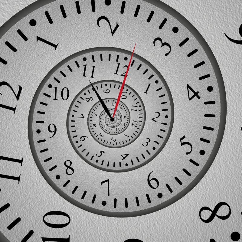 Effetto a spirale astratto di frattale dell'orologio, quadrante torto e progettazione originale royalty illustrazione gratis Effetto a spirale astratto di frattale dell'orologio, quadrante torto e progettazione originale royalty illustrazione gratis