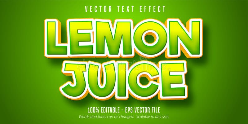 Effetto testo modificabile verde del succo di limone
