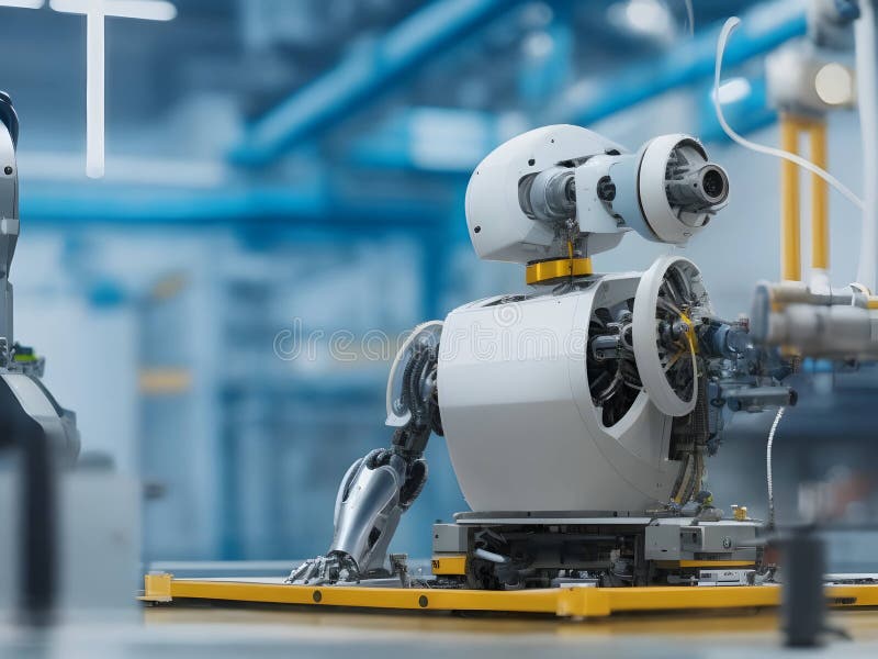 Efficiency Unleashed: Revolutionize Your Manufacturing with our Advanced Robotic Solutions vector illustration
