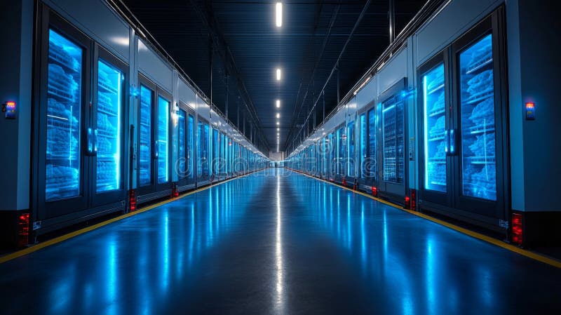 Efficient Cold Storage Facility Designed for Logistics and Distribution of Perishable and Pharmaceutical Inventory stock photos