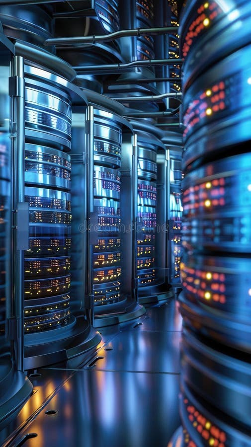 Efficient Data Management. Database stores and organizes large amounts of information royalty free illustration