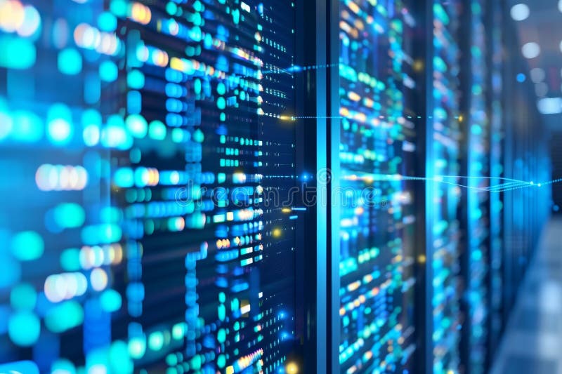 Efficient data storage and database concepts on computer servers for optimal information management vector illustration