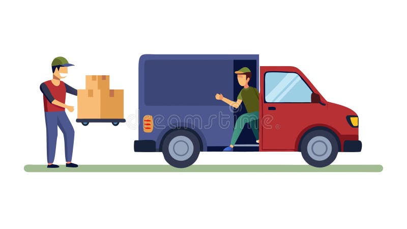 Efficient Delivery Service: Person Loading Boxes into Van, vector design Generative AI vector illustration