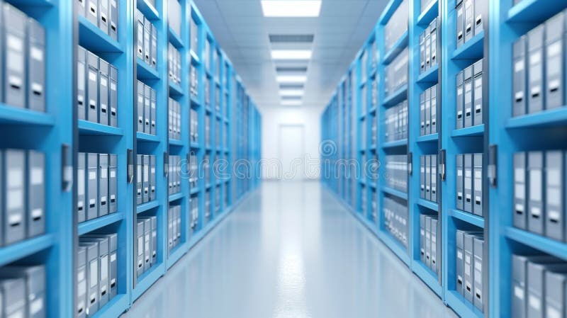 Efficient document management and storage through automated categorization technology. vector illustration