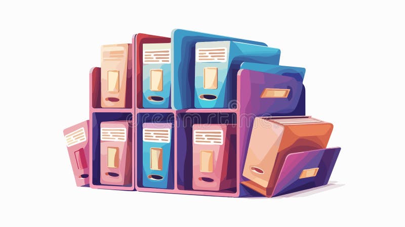 Efficient File Organization and Database Search Concept stock illustration