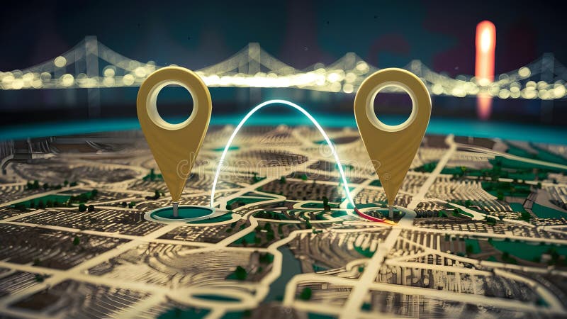 Efficient Route Planning Guidance with Detailed GPS Map and Two Pins 