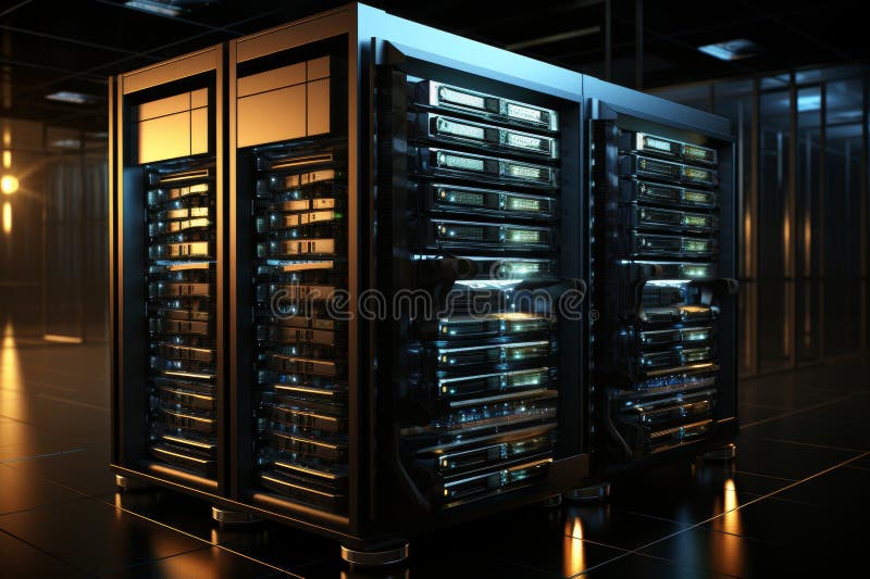Efficient server and data storage solution for optimal information management and storage stock images
