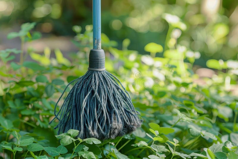 Effortlessly maintain hygiene with our quick and thorough mop for sparkling clean floors vector illustration