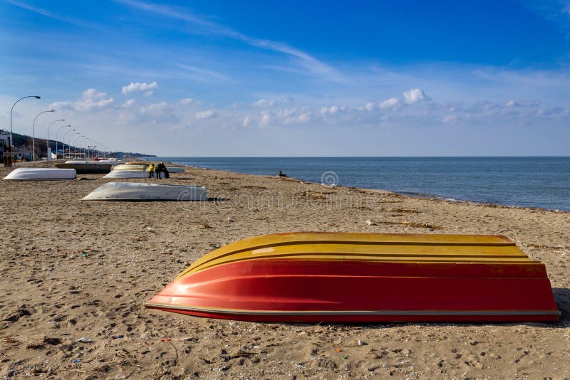 Egerce and Mesudiye Public Beach. Mudanya, Bursa, Turkey Stock Photo