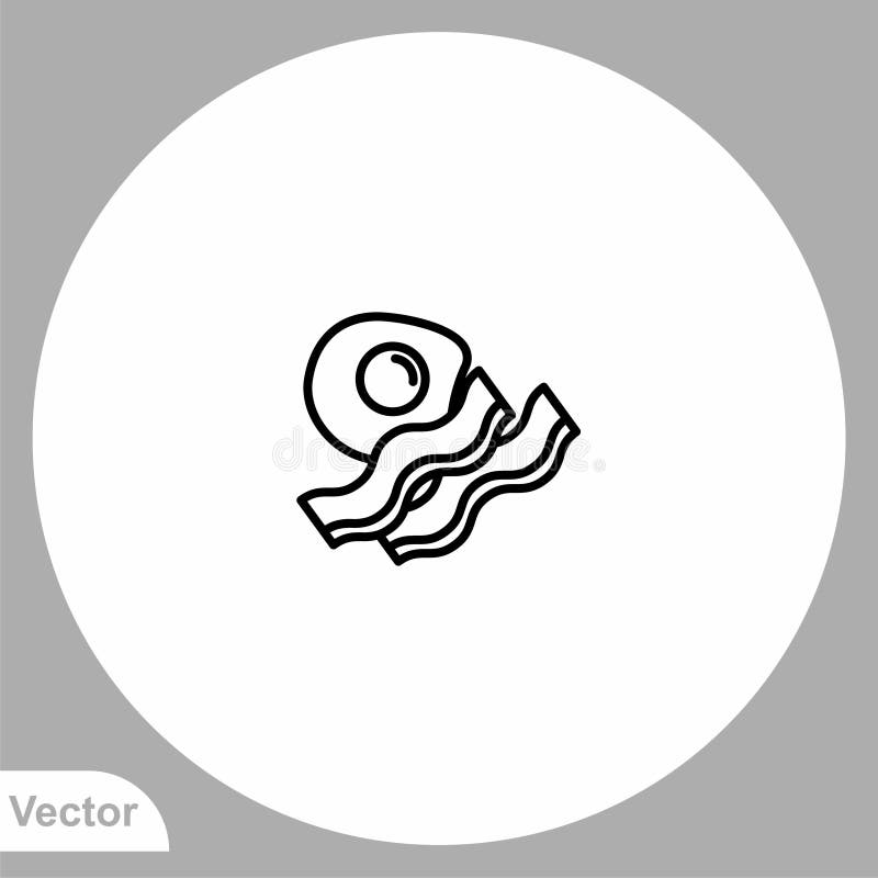 Egg and Bacon Vector Icon Sign Symbol Stock Vector Illustration of design, juice 202805630