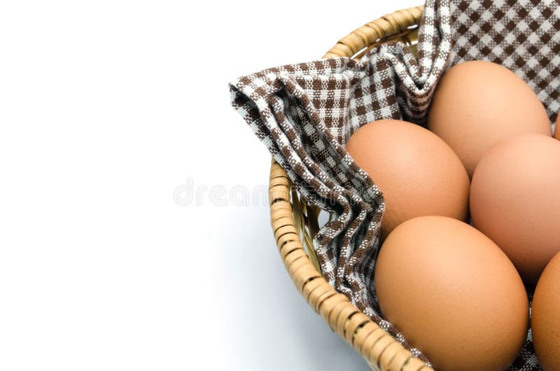 Egg in a basket stock photo. Image of breakfast, isolated 35020024