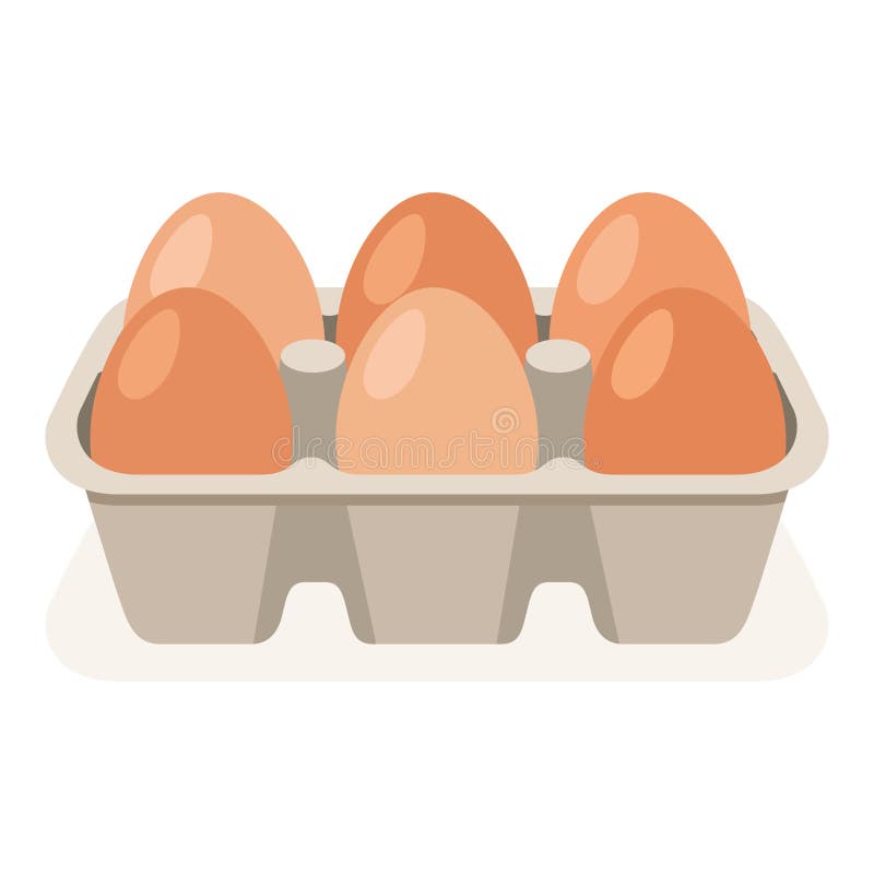 Egg Box with Six Eggs stock illustration. Illustration of cooking