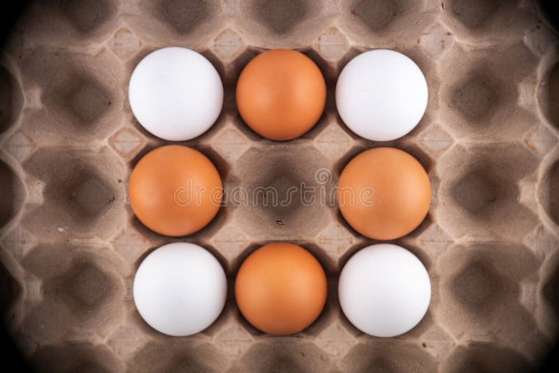 Pachet de ouă stoc fotografie ou gol carton aproape de ou. cutie de ouă royalty free stock image