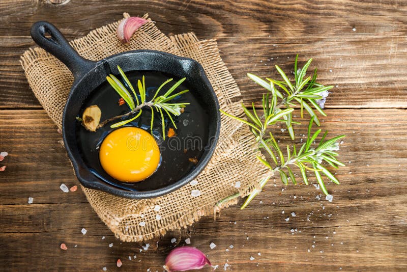 Egg in Castiron Frying Pan Stock Photo Image of cookware, ingredient