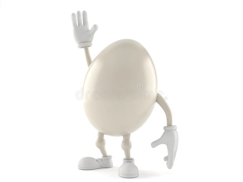 Egg character with hand up stock illustration. Illustration of toon ...