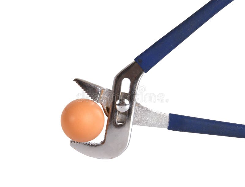 Egg clamped in a vise pipe fittings key