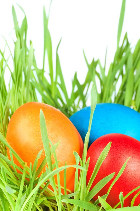 Easter Grass, Vibrant Green Made Of Shredded Crimped Paper Stock Photo