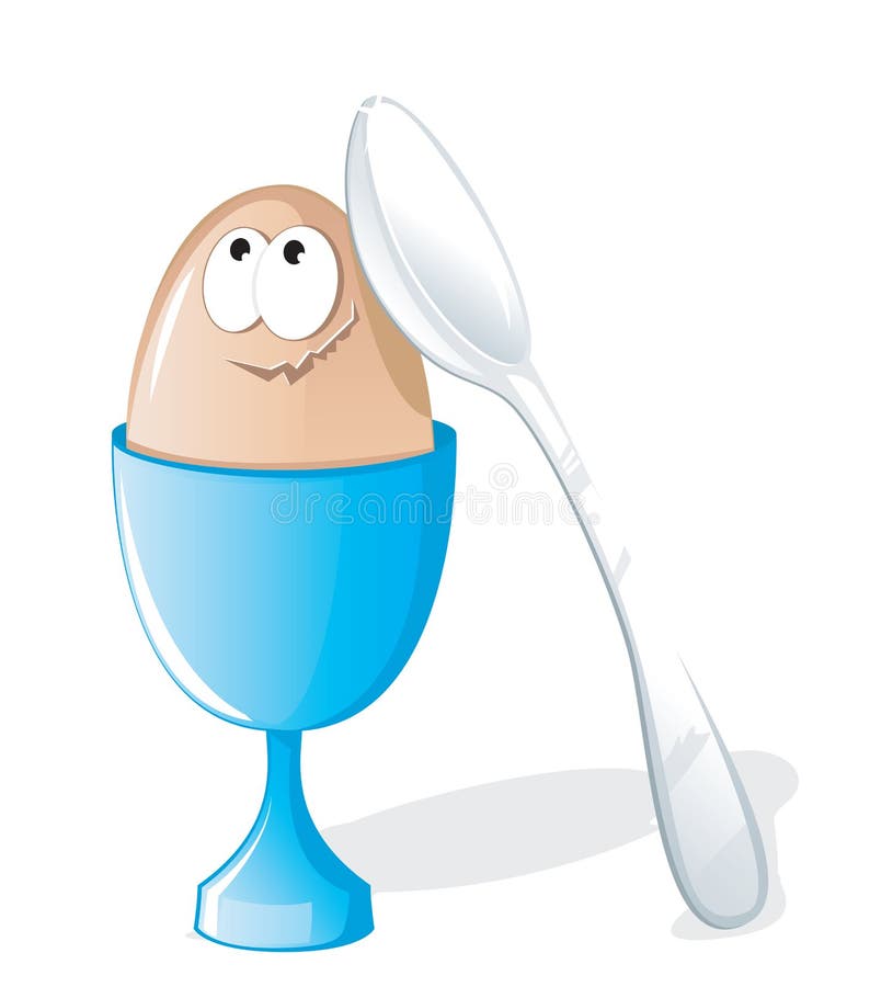 Egg in eggcup and spoon