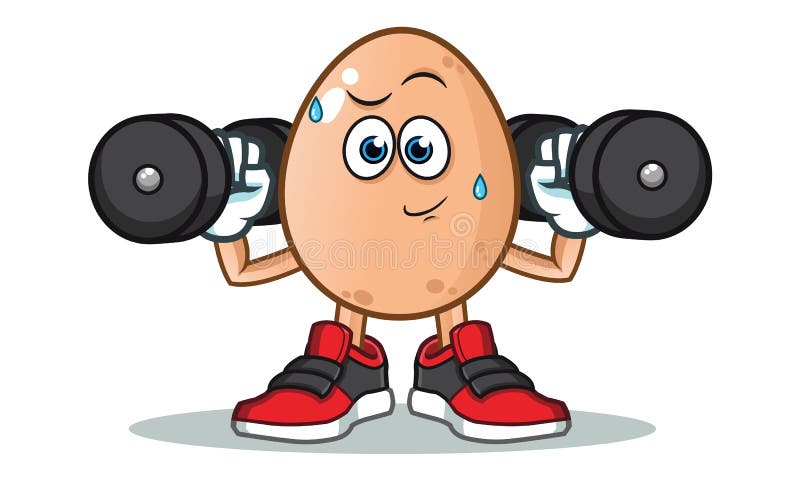 Egg exercise vector cartoon illustration