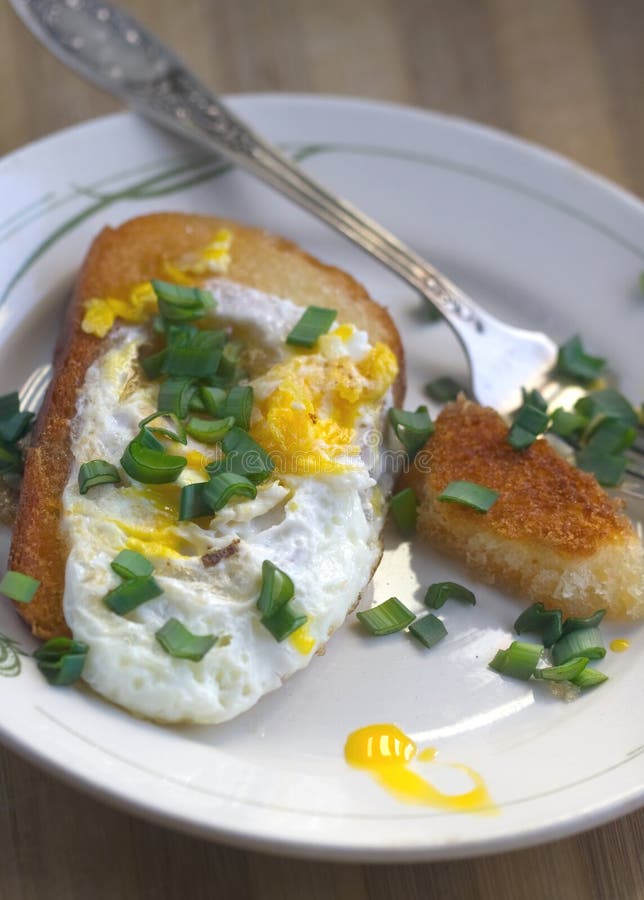 Egg Fried Bread for Breakfast Along the Village Stock Image Image of
