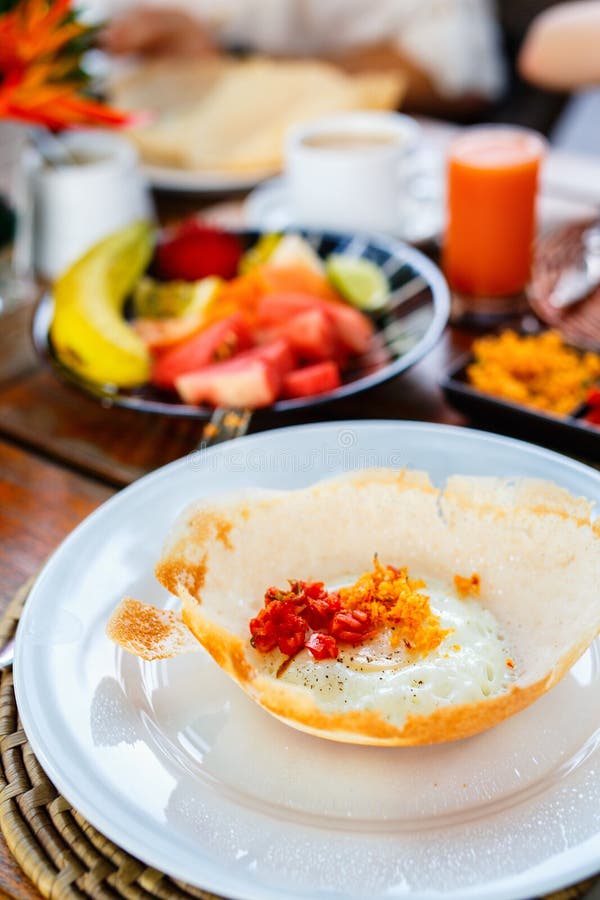 Egg Hopper Sri Lankan Breakfast Stock Image Image of fried, macro