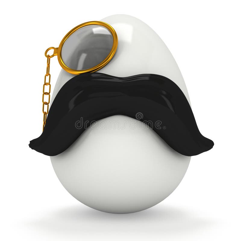 Egg with Mustache and Monocle Stock Illustration Illustration of cute