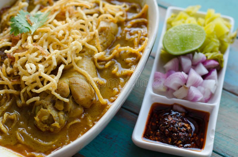 Egg Noodle in Chicken Curry Stock Image Image of soup, thai 64966749