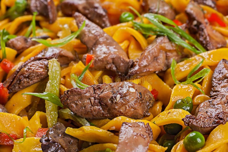 Egg Noodle with Chicken Liver Stock Photo Image of thai, cuisine