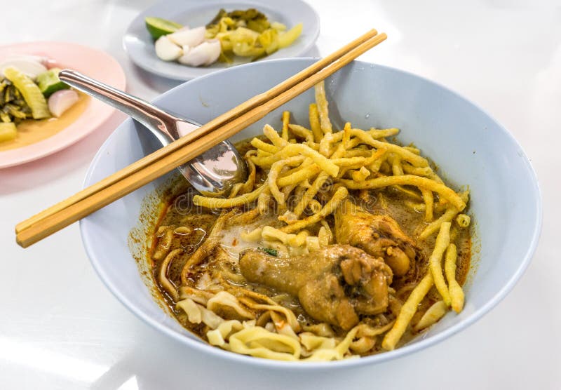 Egg Noodle in Curry Local (traditional Lanna Style) Stock Image Image
