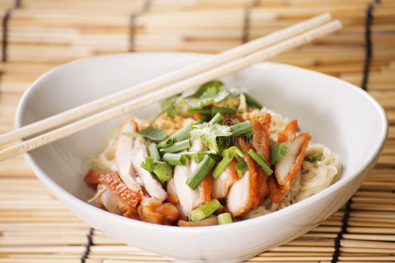 Egg Noodle with Roast Chicken Stock Photo Image of service, chefs 51667636