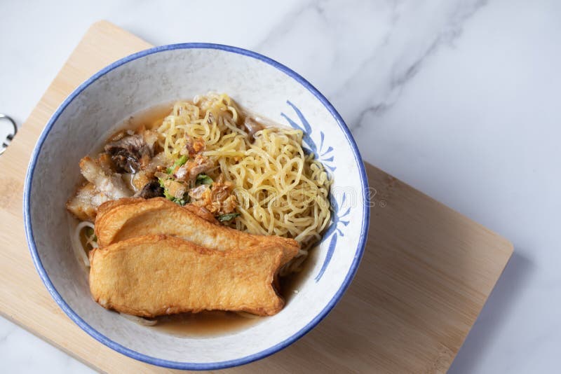 Egg Noodles with Fish Balls in Clear Soup Stock Image Image of lunch