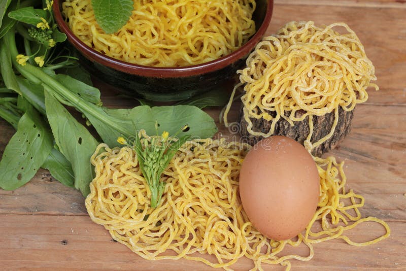 Egg Noodles and Raw Noodles for Cooking. Stock Image Image of cook