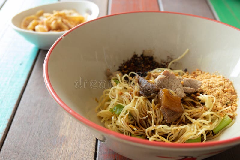 Egg Noodles with Stewed Beef Stock Photo - Image of meal, bowl: 269477366