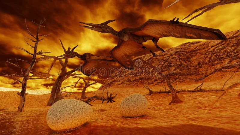 Egg Pterodactyl 3d Rendering Stock Illustration 747776197