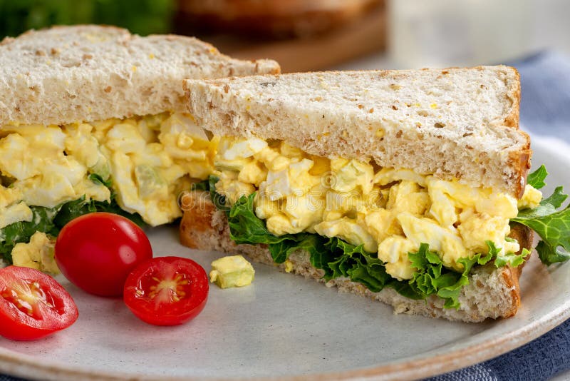 Egg Salad Sandwich on Whole Grain Bread Stock Photo Image of fresh